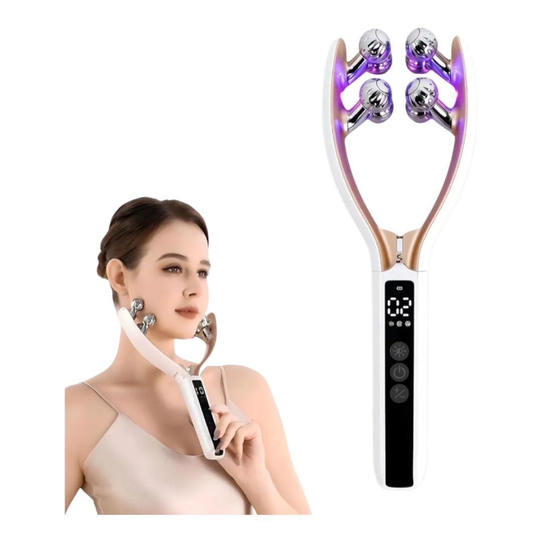 EMS美顔器 8個ローラー RFラジオ波 LED光エステ 9段階調節 リフトケア