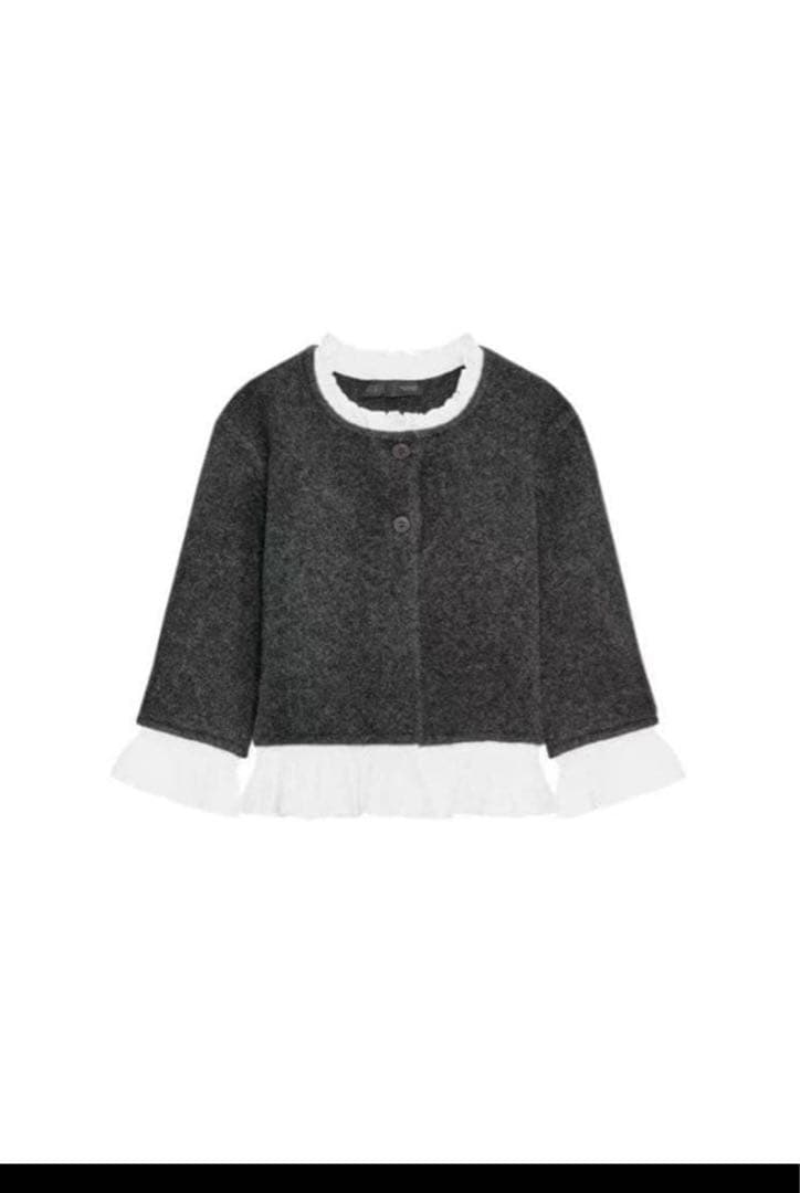 ZARAポプリンコンビニットジャケット ダークグレー　Mサイズ