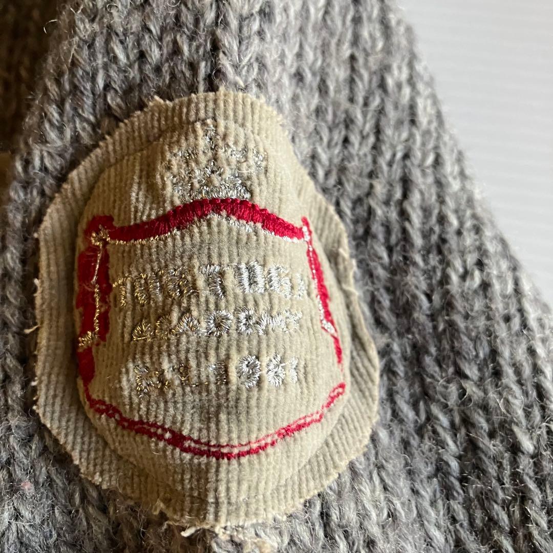 00s archive TORTUGA 王冠スタッズスカル厚手ドライバーズニット