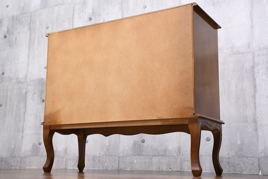 EAC72 イタリア製 象嵌細工 サイドチェスト 猫脚 彫刻 クラシック 3段