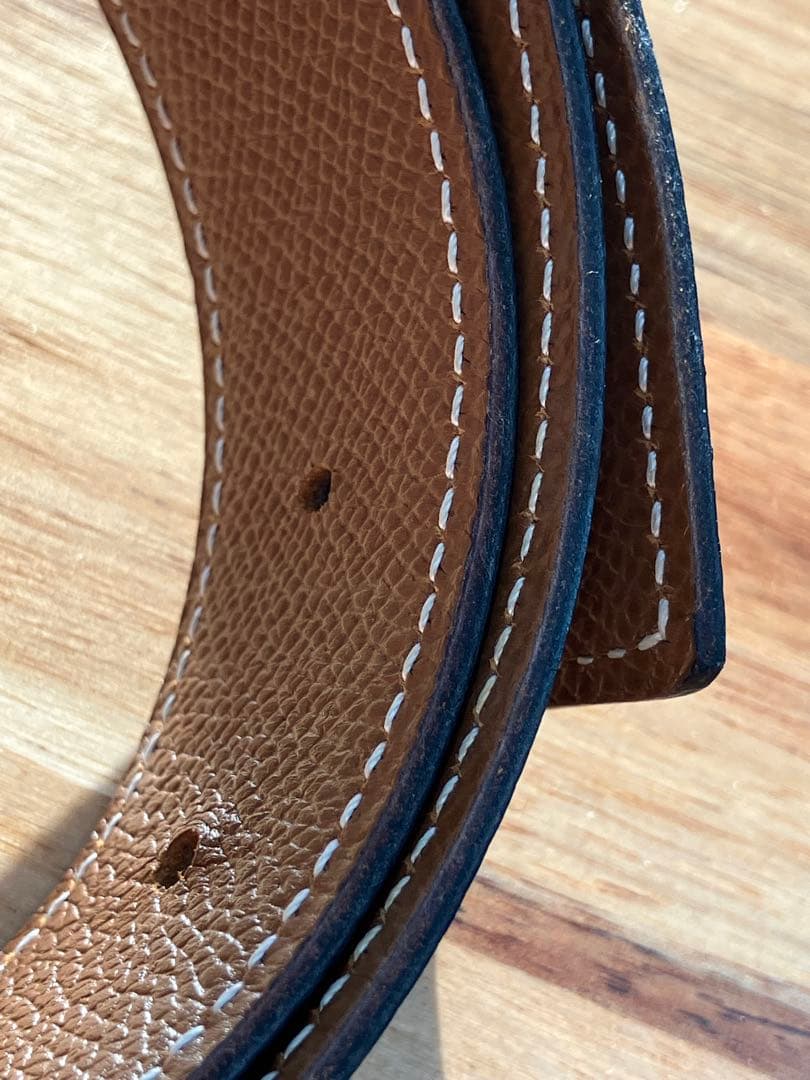 HERMES レザーベルト ゴールドバックル コンスタンスベルト エルメス 65