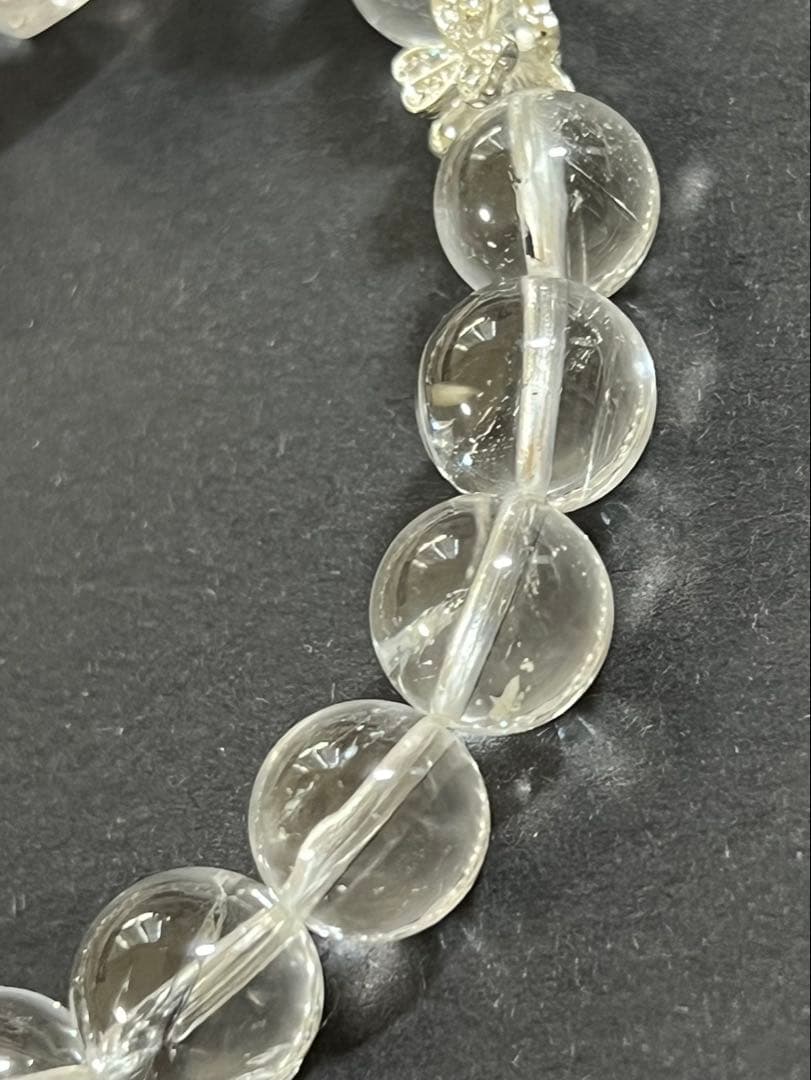 さかい‼️ハートの水入水晶とホワイトトパーズのブレスレット