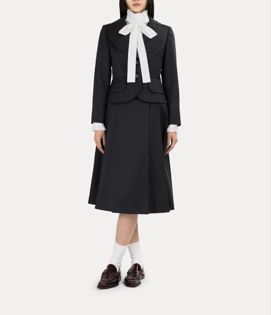 美品2025AW ヴィヴィアンウエストウッド ORBジャガードフリルボウシャツ