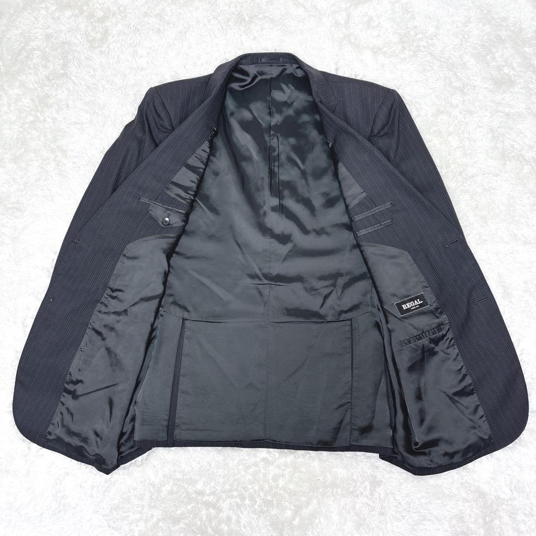 希少サイズ✨REGAL リーガル ダークブルー ストライプ ビジネススーツ