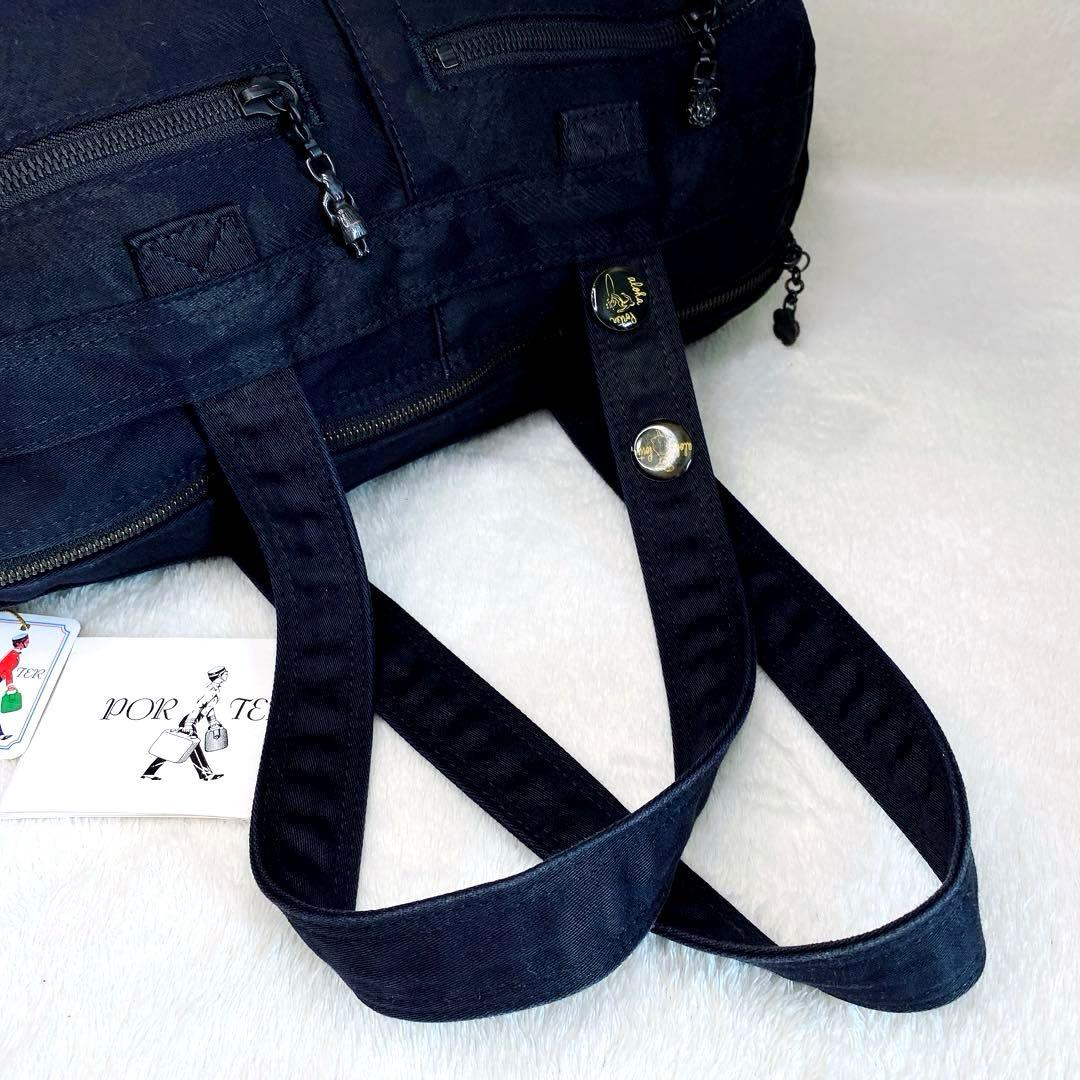 美品 希少✨PORTER ポーター　ドラムバッグ　ミニボストン　アロハ　ブラック