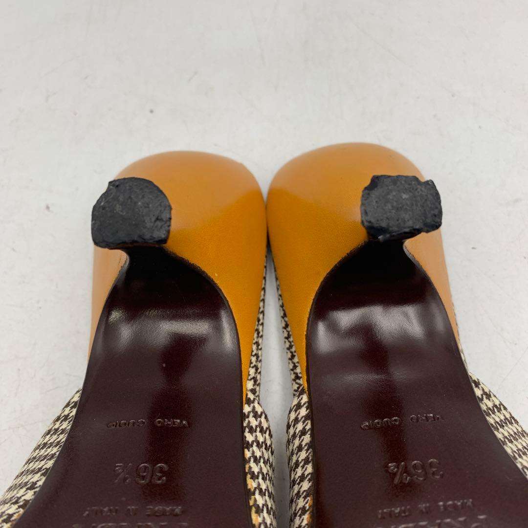 V927 プラダ ミュール 36.5 約23cm 白黒