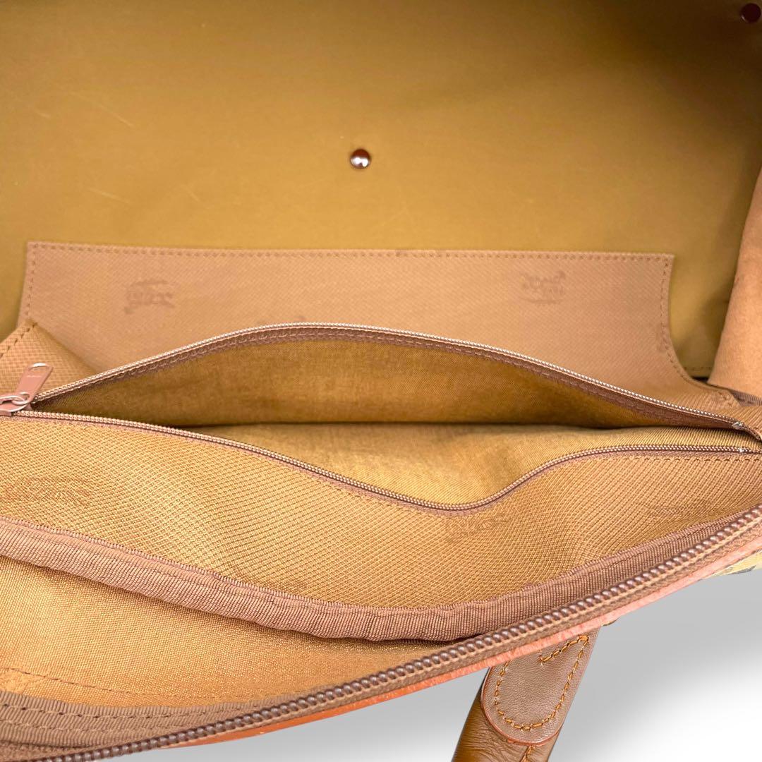 美品 BURBERRY ボストンバッグ レザー ノバチェック シャドーホース