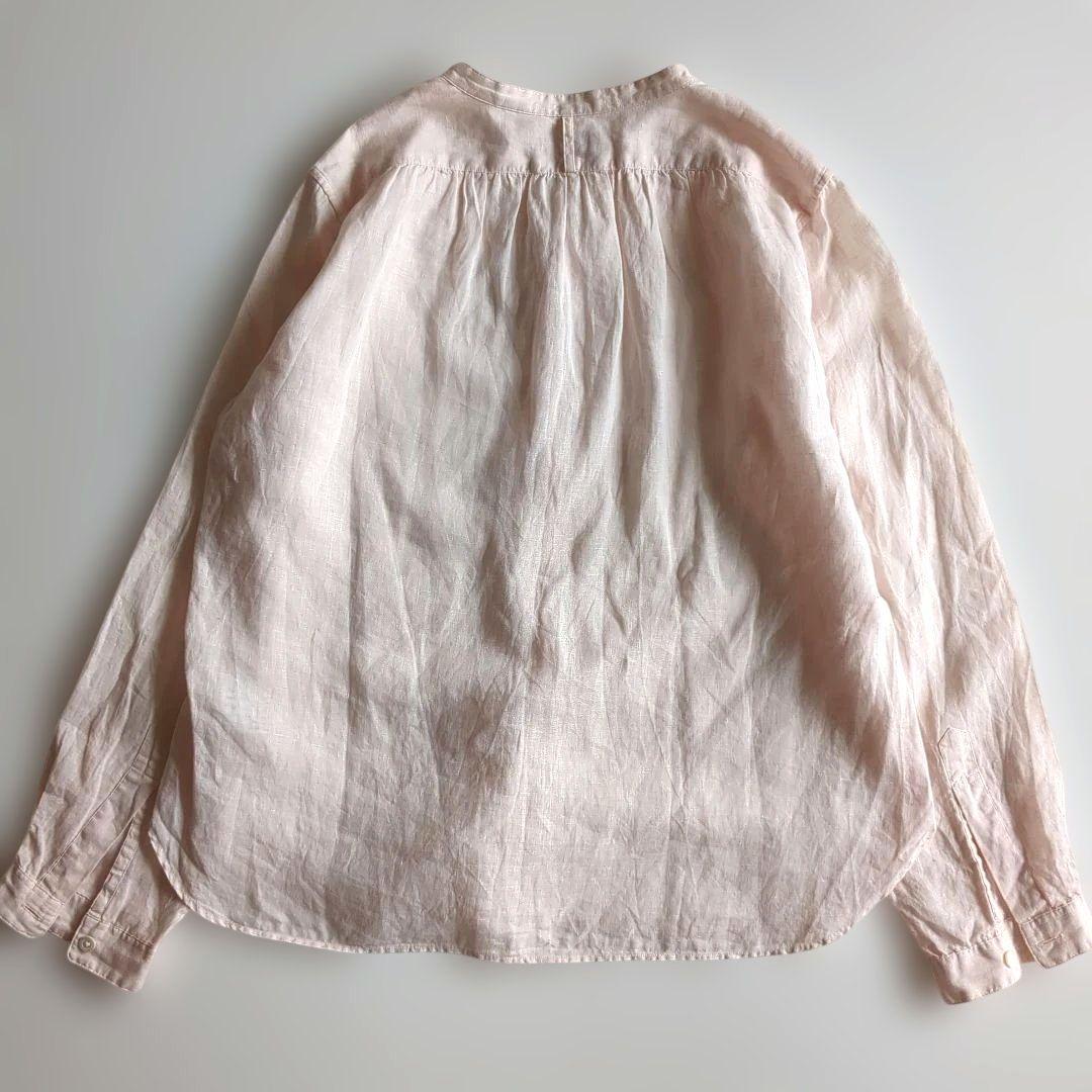 希少デザイン★マーガレットハウエル 長袖シャツ リネン100% バンドカラー M