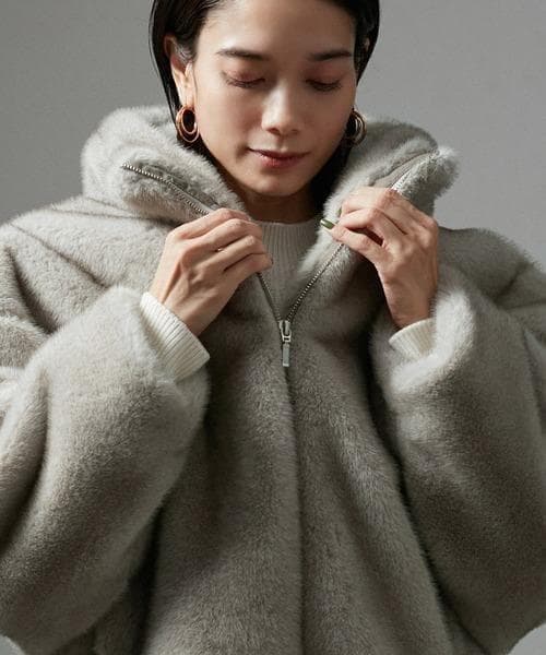 SALON ジャケット adam et rope'グラデーションファーブルゾン