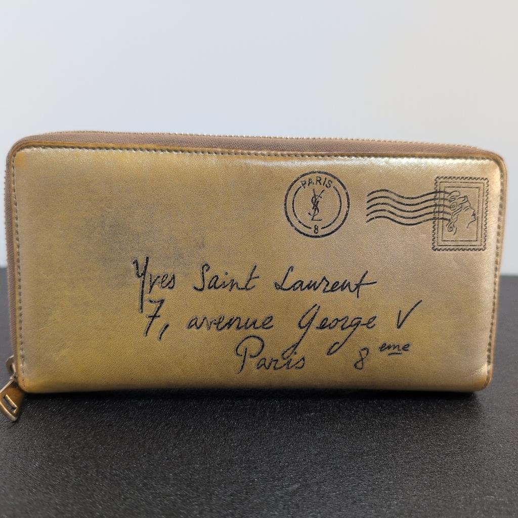 イヴサンローラン　長財布　Yメール　YSL ロゴ　カサンドラ ロゴ　財布　金色