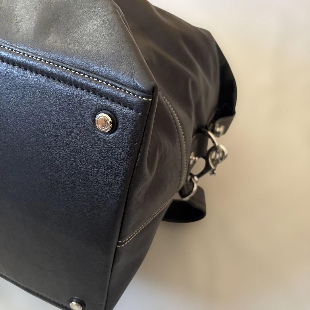 美品✨コーチ レザー　2way ボストンバッグ ブラック　大容量