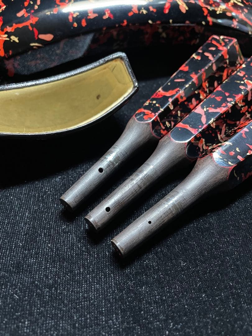 津軽三味線　五分大胴掛け　天神キャップ　糸巻きセット