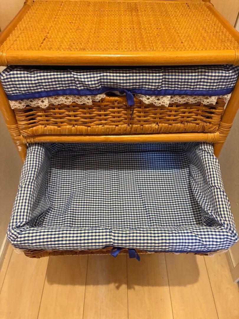 籐 ラタンチェスト 4段　インテリア 昭和レトロ 箪笥　カントリー風