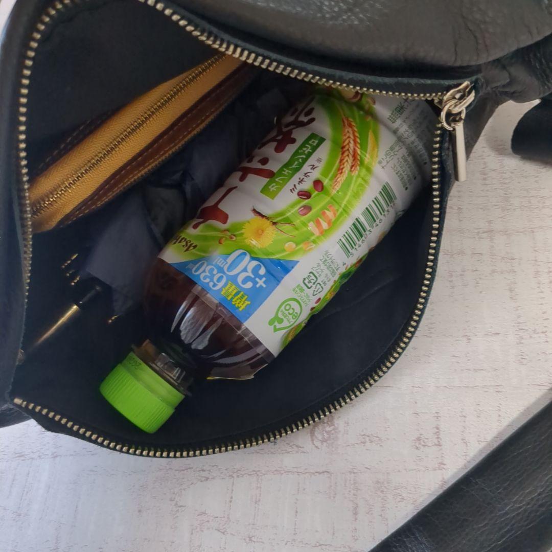 美品☆POMTATA ブラックレザー ショルダーバッグ ボディバッグ ポンタタ