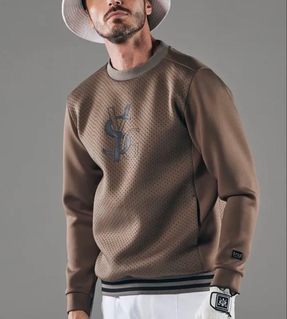 【SY32／ゴルフ】パンチング クルーネック スウェット ウェア (XL)
