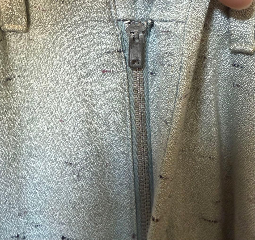 50s ミントグリーンスラックス ヴィンテージ ネップ カスリ 40s 60s