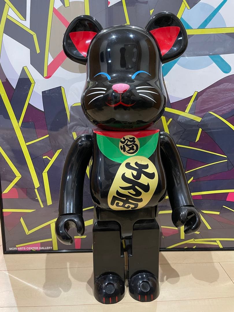 ベアブリック ソラマチ メディコムトイ・招き猫 黒 1000％