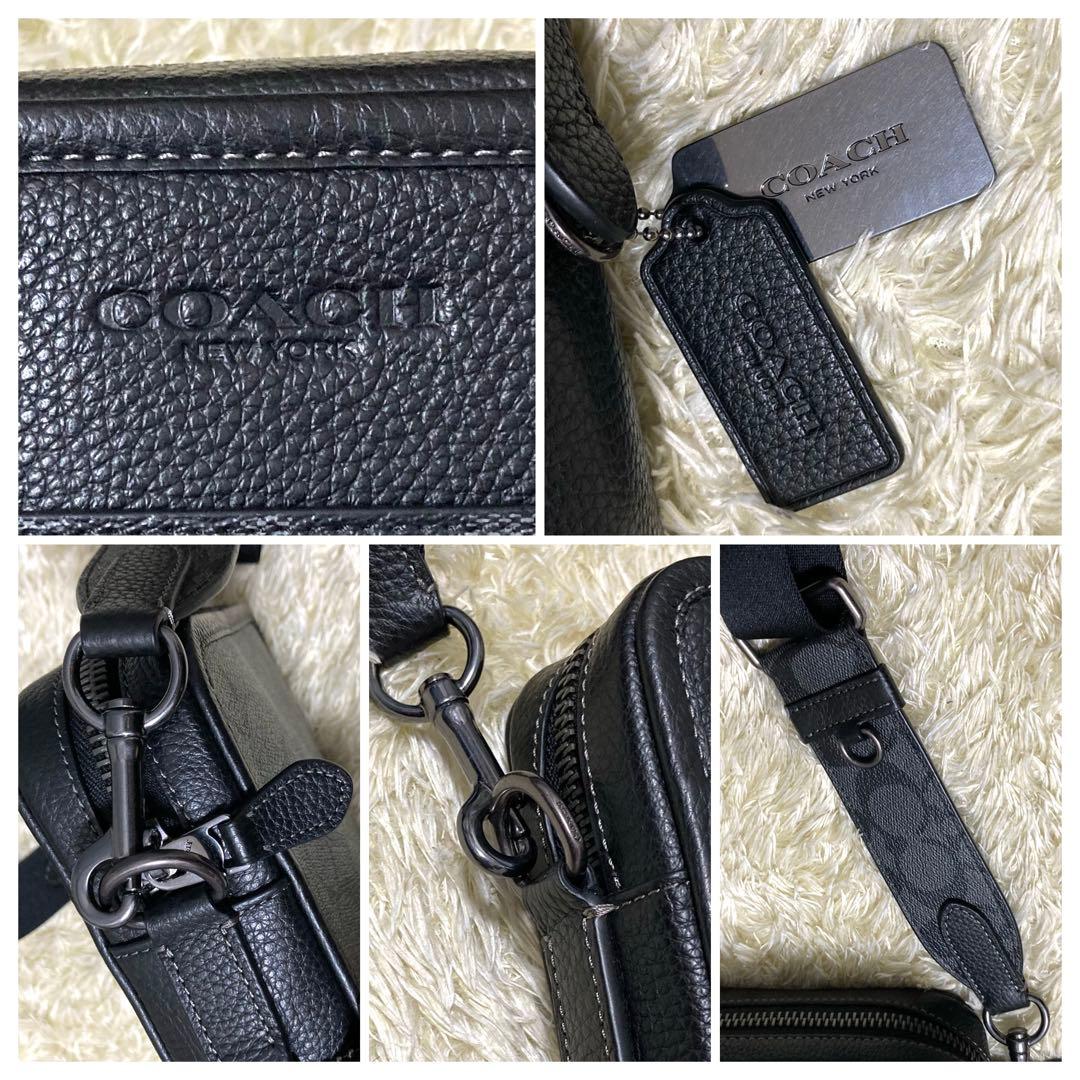 【極美品】コーチ サリバン ショルダーバッグ レザー PVC グレー ブラック