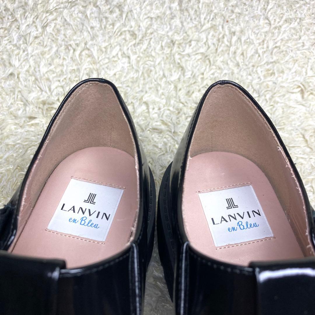 『未使用級』ランバンオンブルー Tストラップ ローファー 厚底　ブラック　24