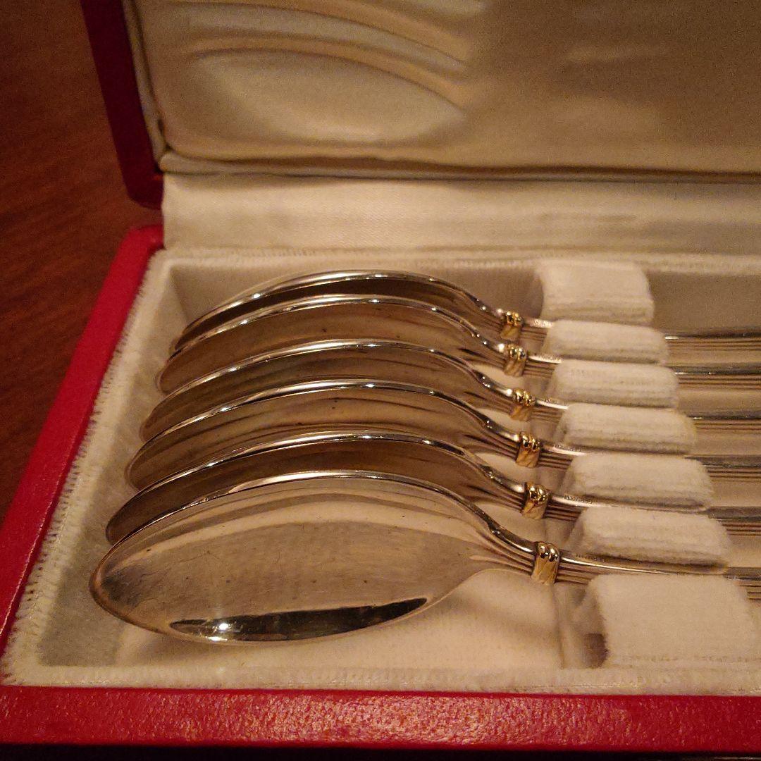 Cartier スプーン 6本セット 赤いケース付き