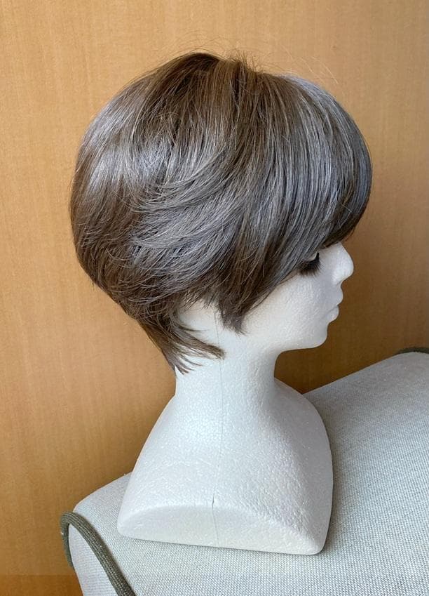 銀座サロン　KAZUE WIG　人毛MIX　フェミニンショート　ダークブラウン