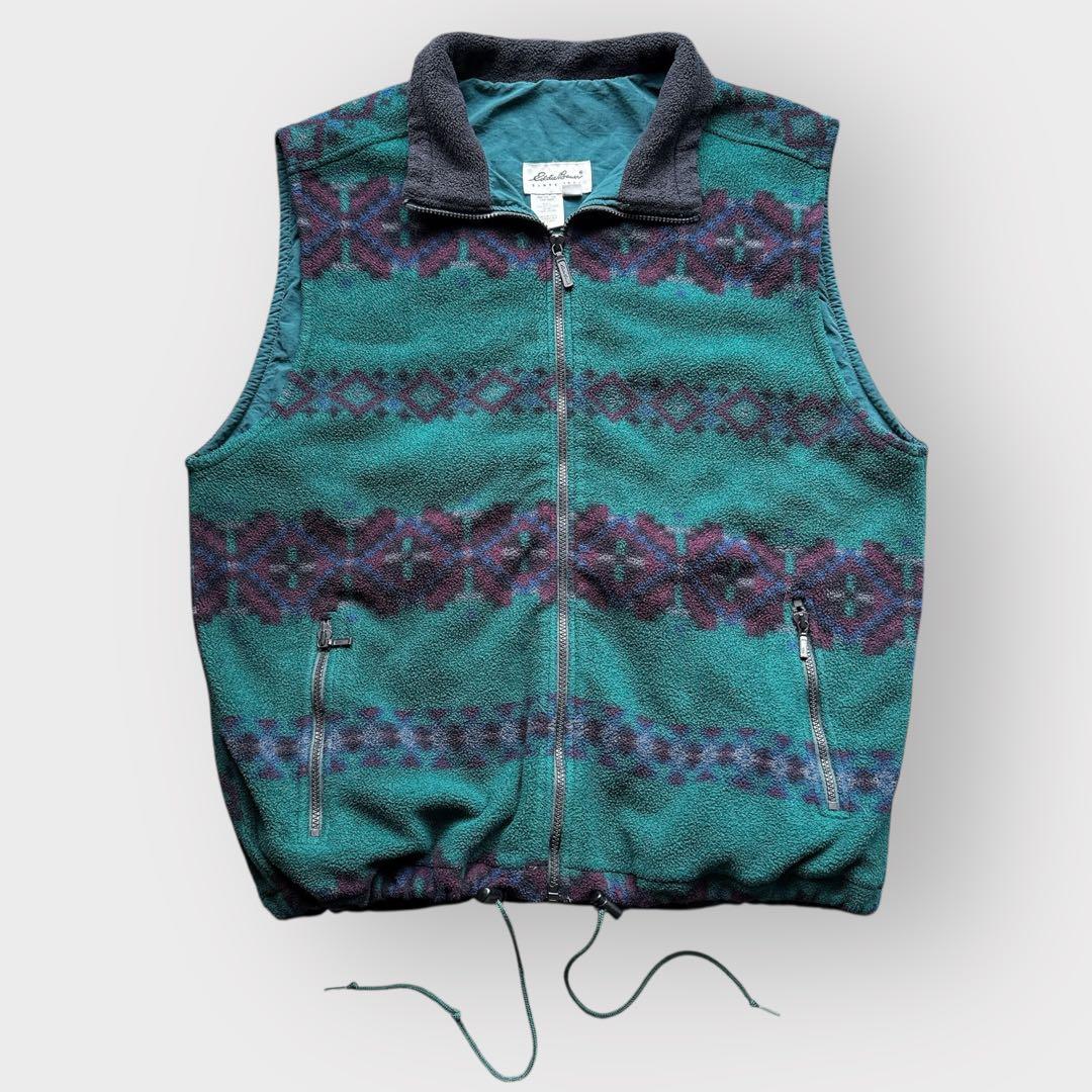 90s USA製 エディーバウアー ポーラテック フリース ベスト ドローコード