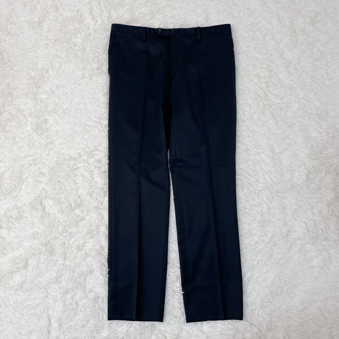 美品✨スーツカンパニー 黒タグ スリーピース 175 A6 シルク混 濃紺　L