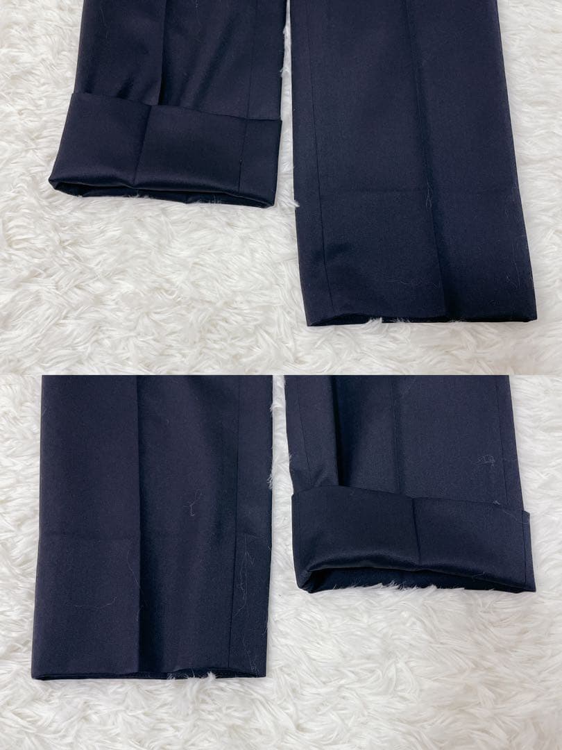 美品✨スーツカンパニー 黒タグ スリーピース 175 A6 シルク混 濃紺　L