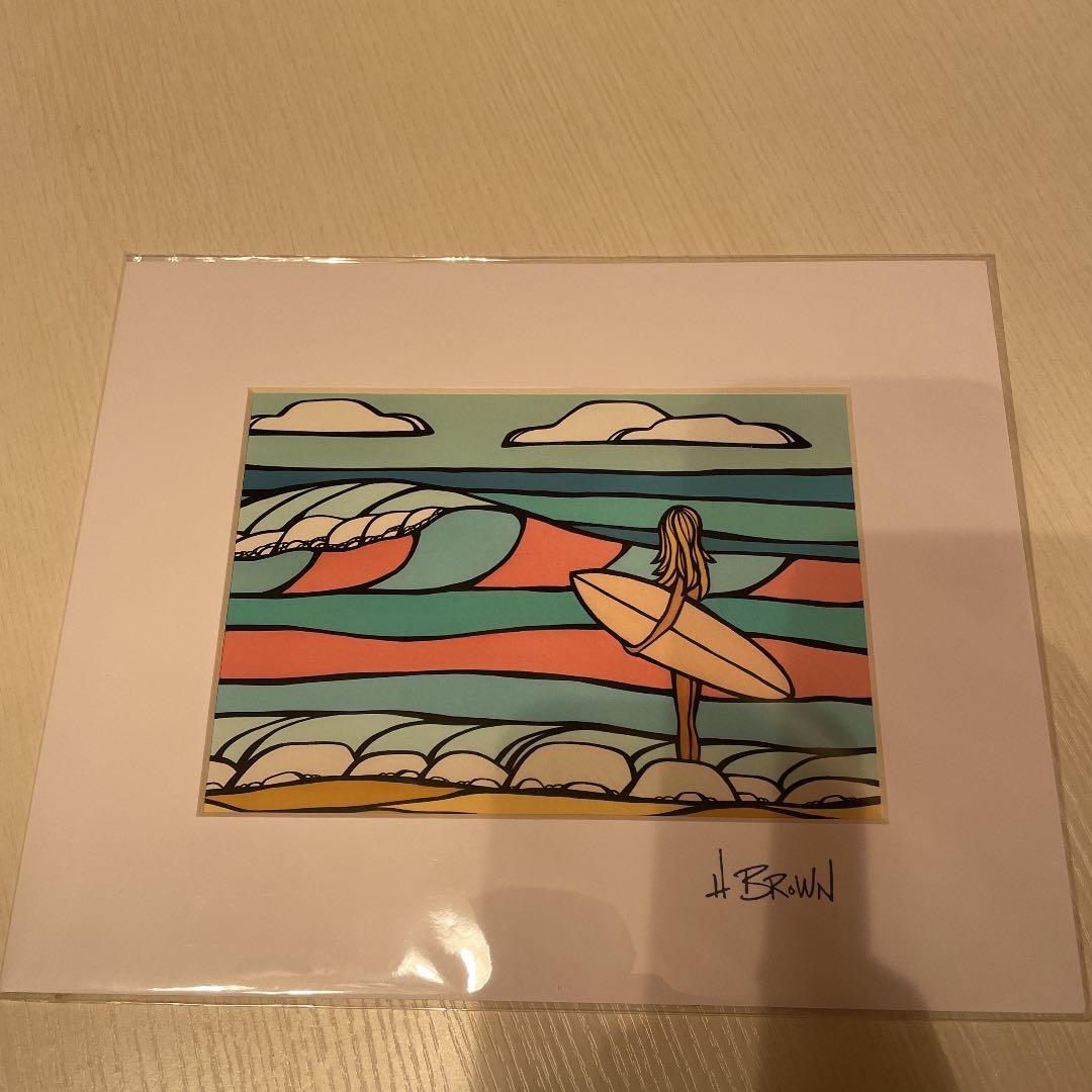 (最終値段)ヘザーブラウン　アート　絵　candy surf ハワイアン