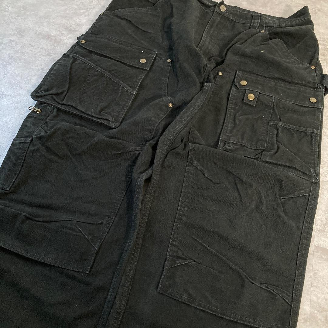 00sブラック カーゴパンツ カーハート 38×34