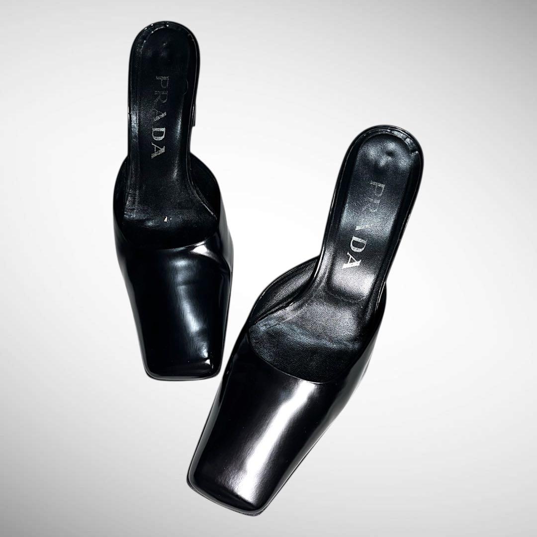 靴 PRADA Square toe leather mule