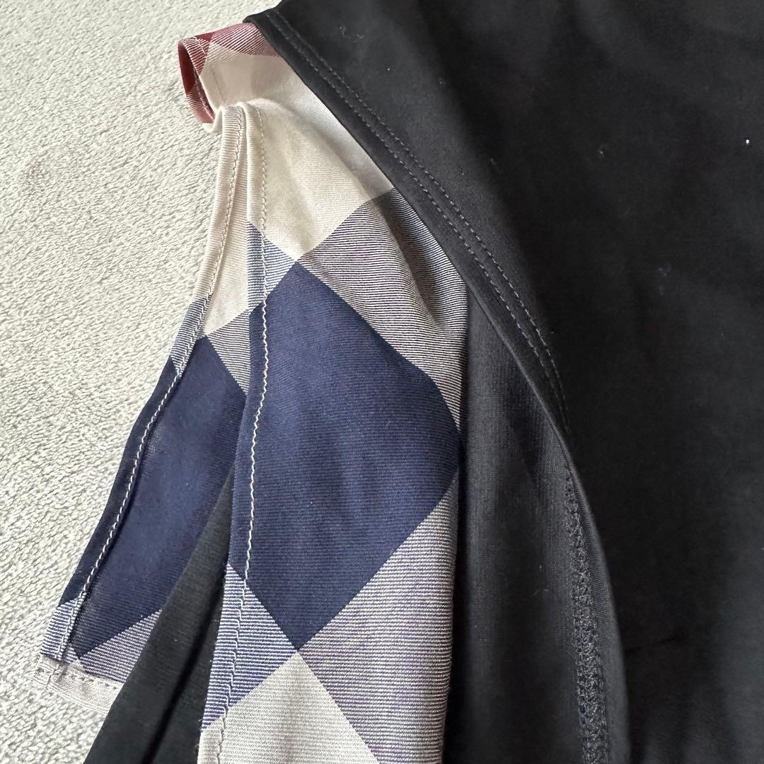 極美品 ブルーレーベルクレストブリッジ 半袖 ロングワンピース CBチェック Ｓ