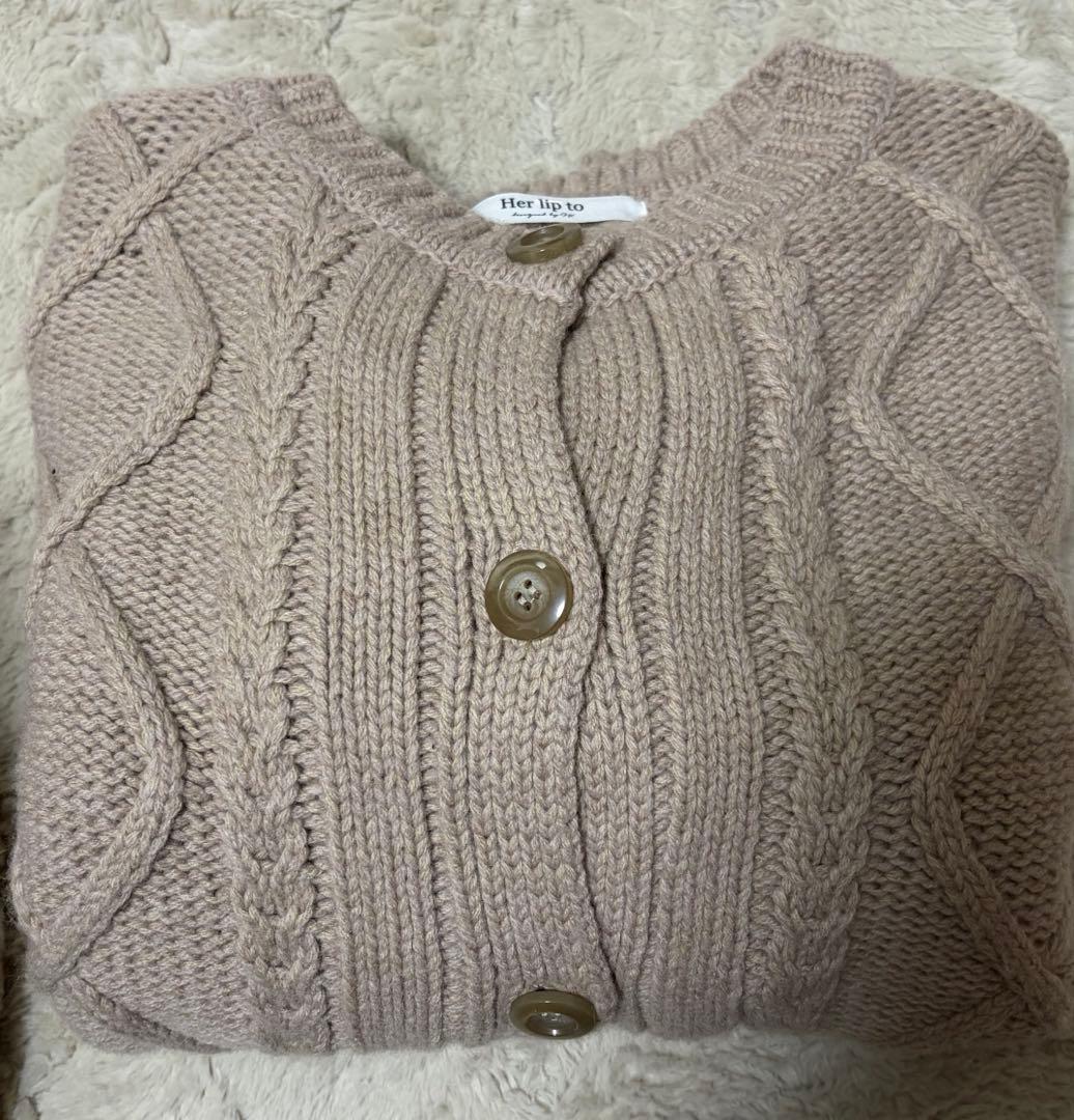 トップス herlipto H Boa Cable Knit Cardigan
