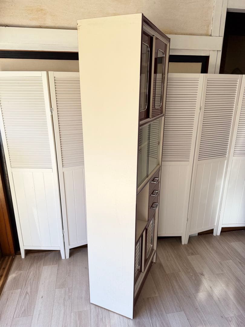 sion 昭和レトロ レトロポップ 食器棚 ガラスキャビネット 木製