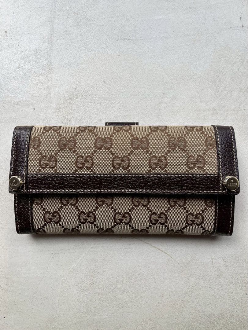 【新品未使用】グッチ 長財布 GGキャンバス ボルト スタッズ　定価56700円