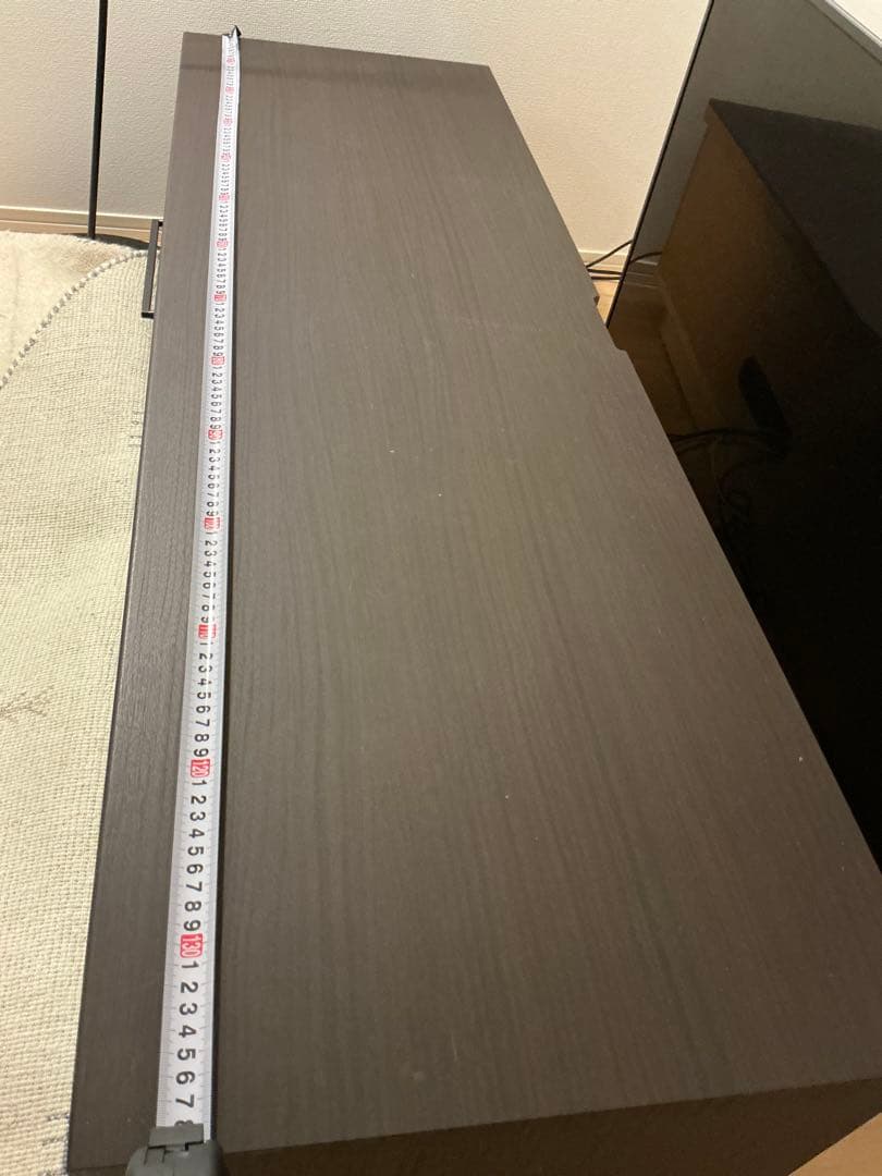 ニトリ　ダークブラウン 木製 テレビ台 引き出し付き