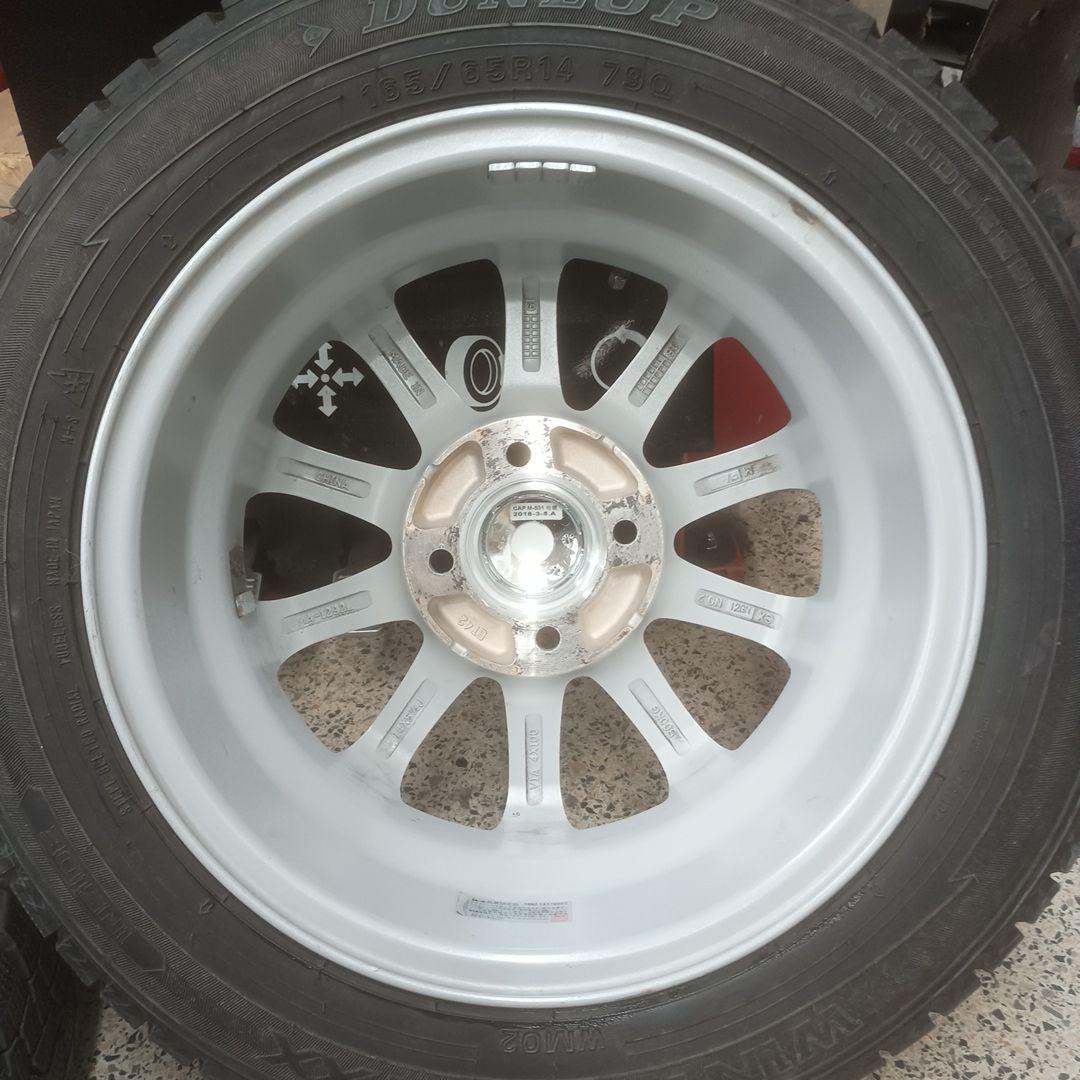 165/65R14 ダンロップ WM02 2023年 スタッドレス＆アルミ 4本