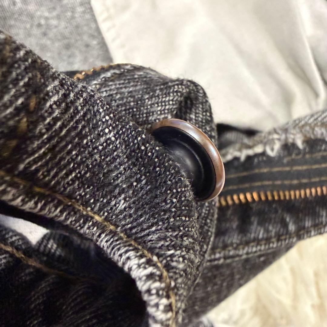 USA製✨リーバイス 505 先染めブラック 赤文字 ハチナナ ナイロンフット