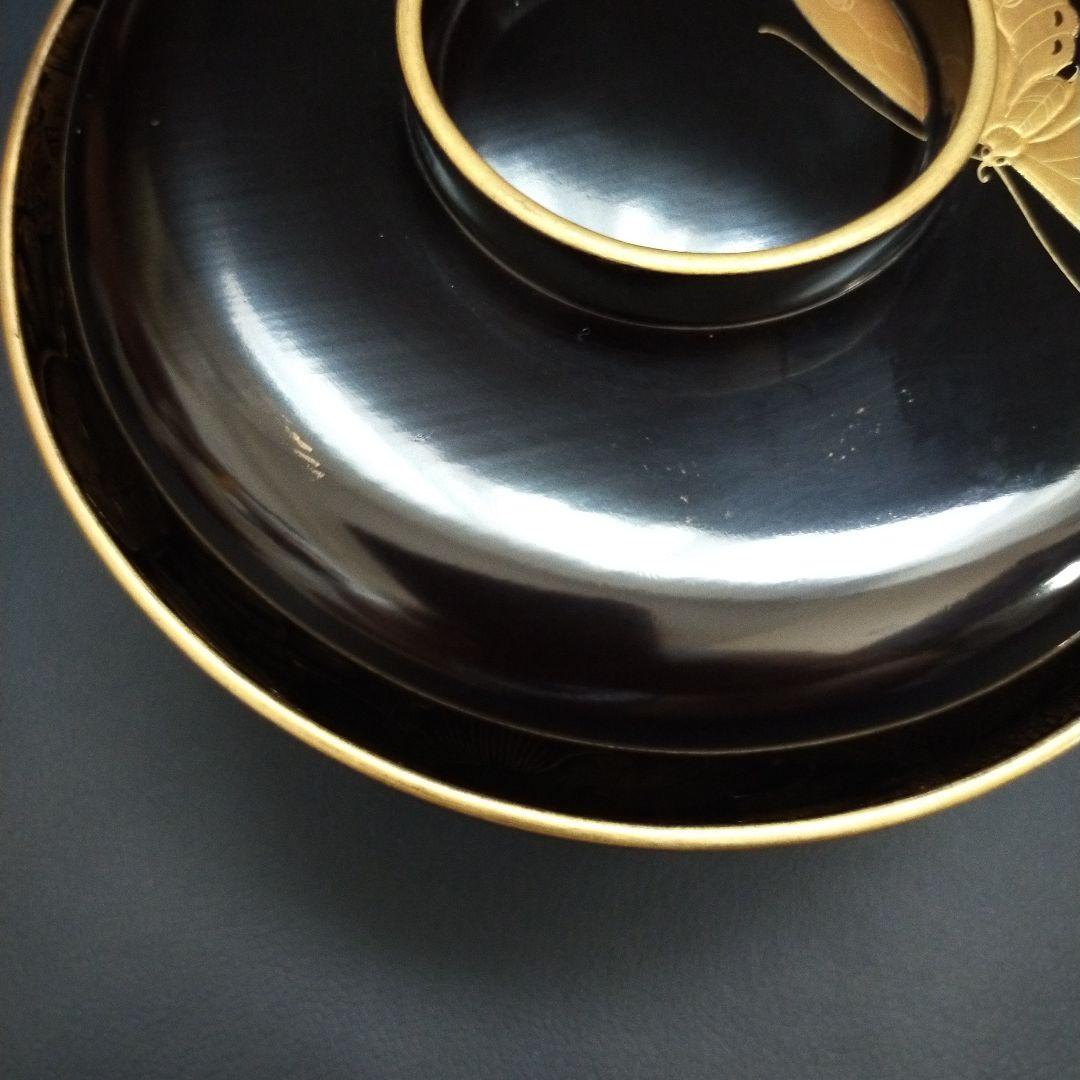 確認用　能登輪島塗 内総沈金 牡丹紋詰 吸物椀 茶道具 懐石 菓子椀 2客