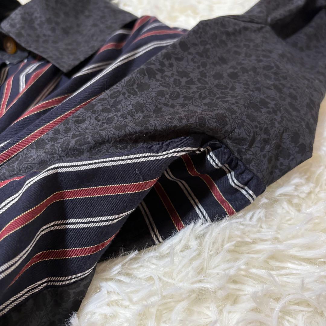 ヴィヴィアンウエストウッド 変形シャツ ブラウス 花柄 ストライプ柄