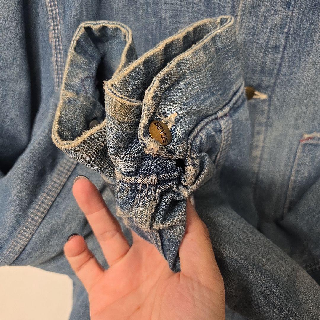 60s SEARS シアーズ　デニムカバーオール　ブランケットライナー　サイズL