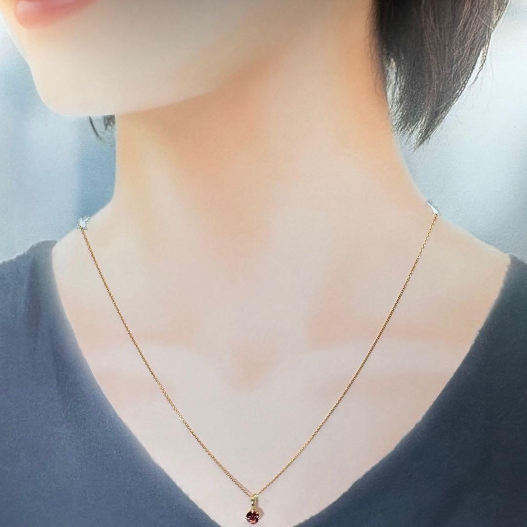 K18 18金 18k 18キン カラーチェンジ　ガーネット　ペンダント