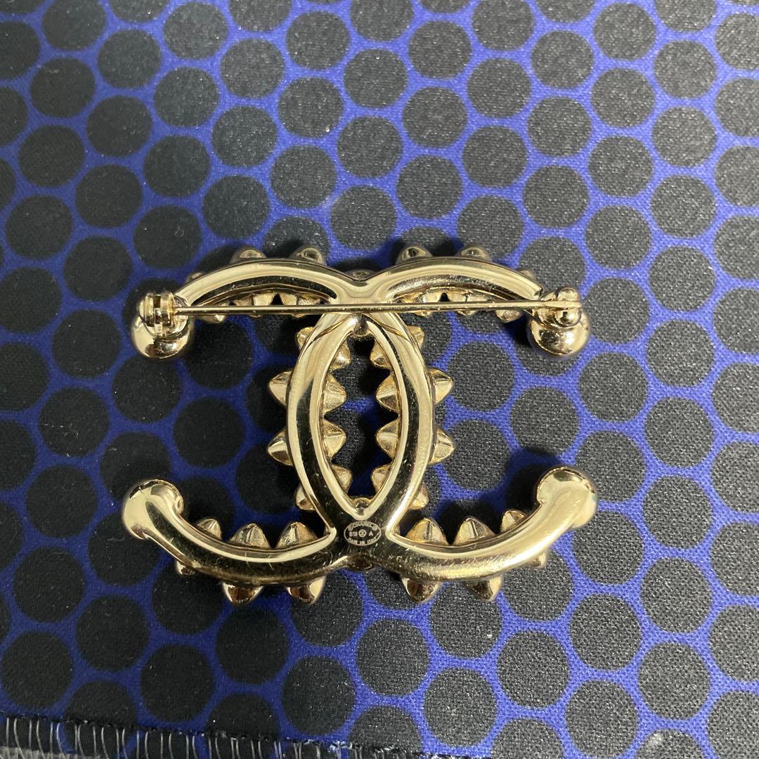 CHANEL ゴールドブローチ パール クリスタル