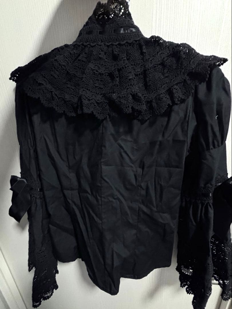 エリザベス　ブラウス　黒×黒　BABY ロリィタ　シャツ　姫袖