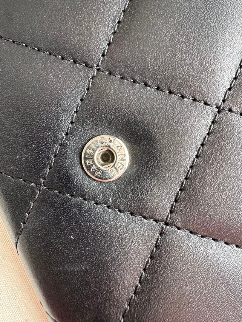 CHANEL ブラック 長財布 黒×ピンク