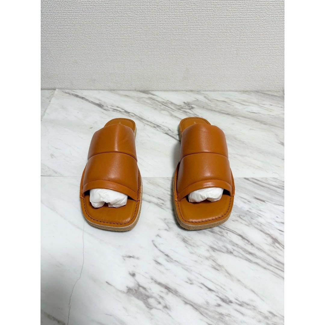 新品 dries van noten ラムレザー スクエア 本革 サンダル