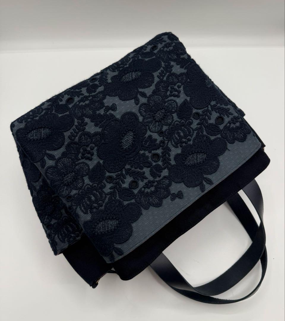 ミナペルホネン smileflower ハンドメイドバッグ スクエアトートバッグ