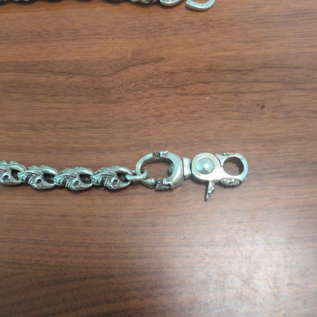 スカルデザイン ウォレットチェーン シルバー 約60cm