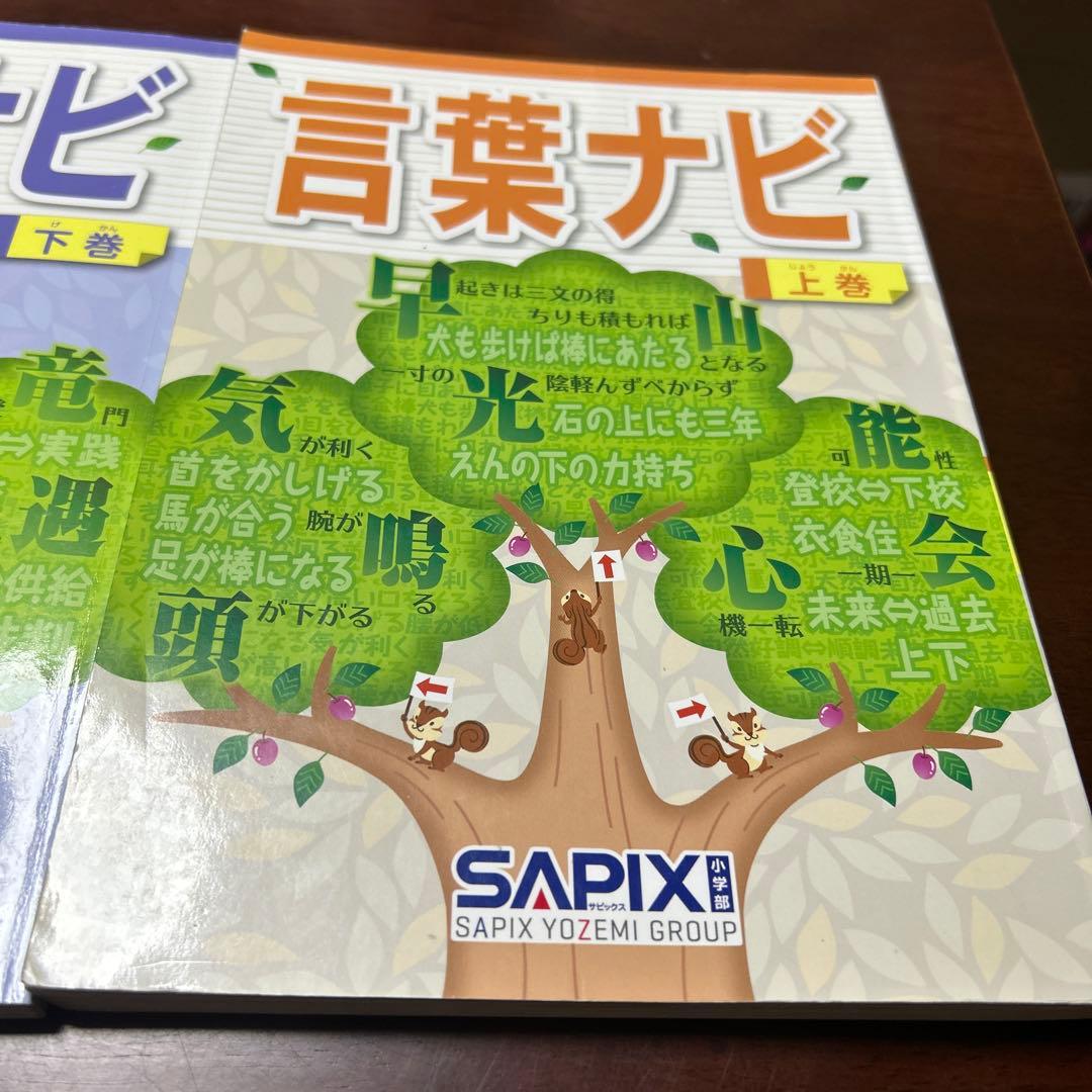 22-21や　重要教材　サピックス　SAPIX 言葉ナビ 上巻・下巻セット