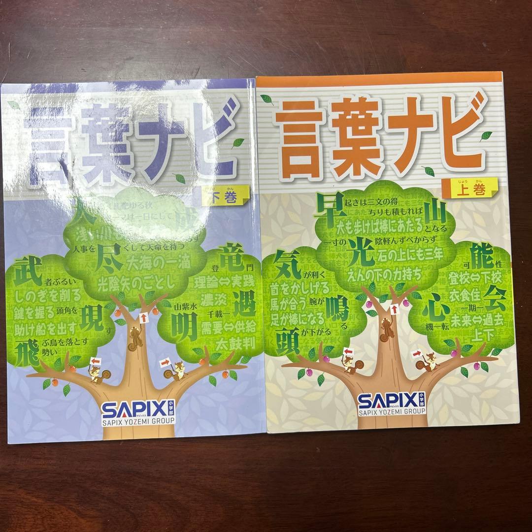 22-21や　重要教材　サピックス　SAPIX 言葉ナビ 上巻・下巻セット